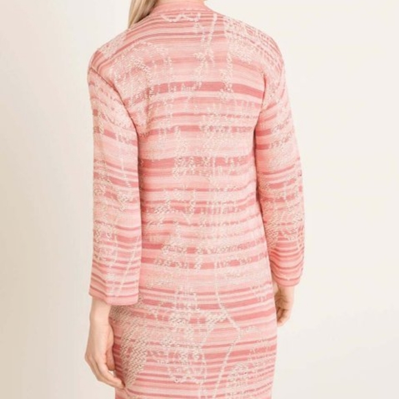 🆕 CHICO'S Embroidered Striped Jacquard Cardigan - Picture 2 of 13